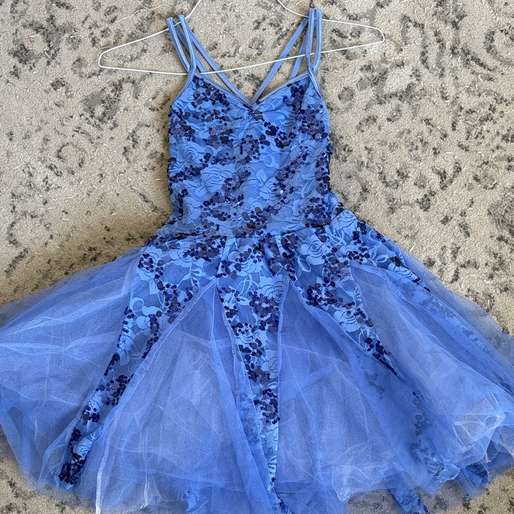 Weissman Blue Sequin Ballet Dance Costume